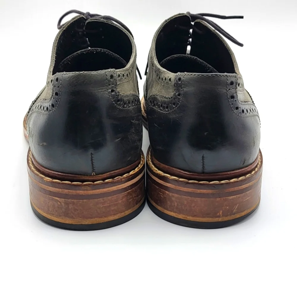 Cole Haan Dark Gray Leather Wingtip Oxfords. #1542‎